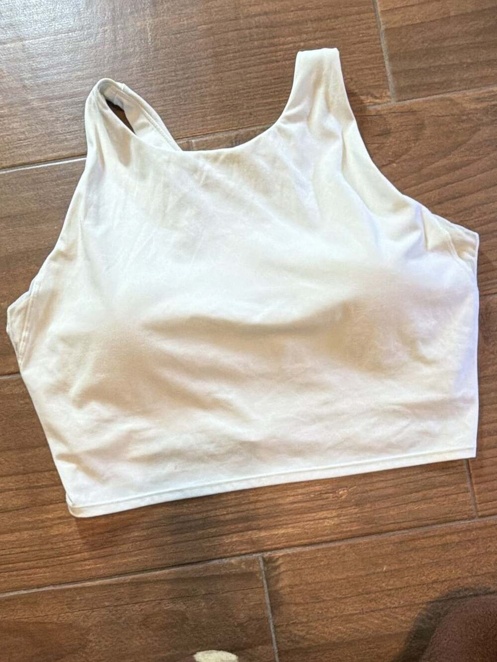 Avia Wireless Crop Sports Bra Size XXL (D-DD) White Built-In Bra Top